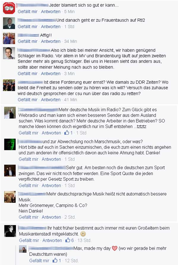 Reaktionen auf Schlagerquote der Jungen Union MV