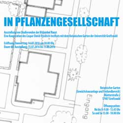Ausstellungsflyer in Pflanzengesellschaft in pflanzengesellschaft greifswald flyer