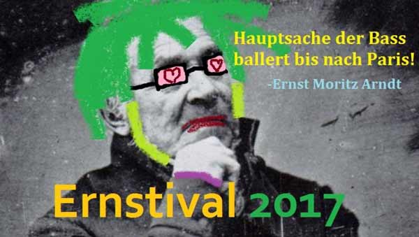 Werbung für das Ernstival in Greifswald Ernstival Greifswald