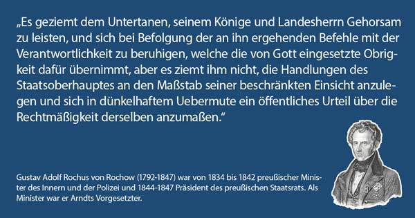Gustav von Rochow, ministerialer Vorgesetzter von Arndt