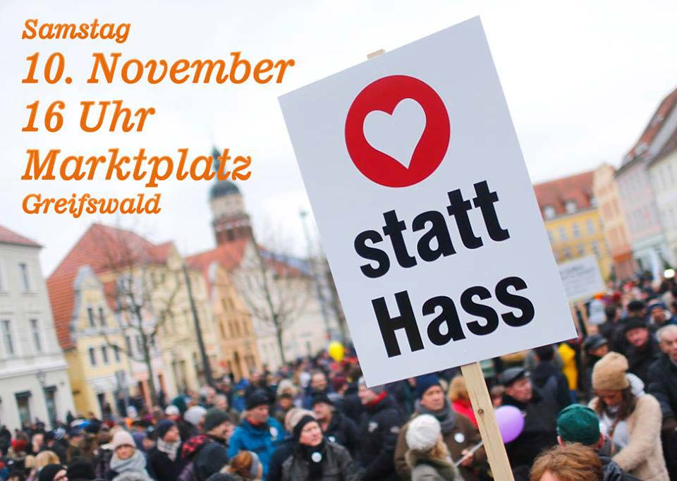 Gegendemo gegen AfD in Greifswald