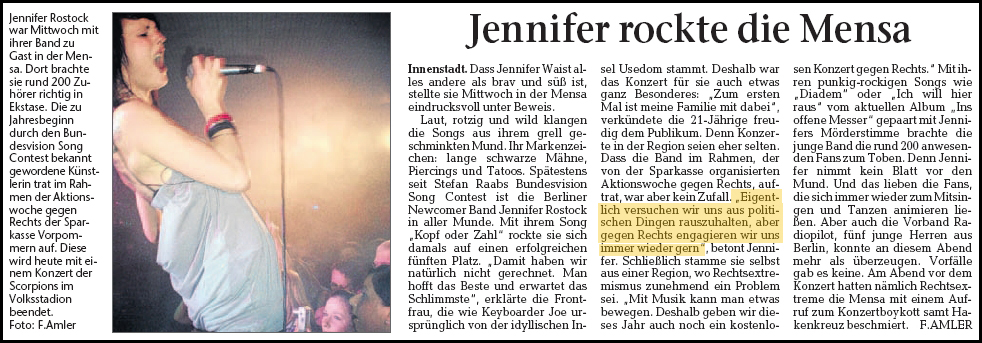 Jennifer Rostock Greifswald