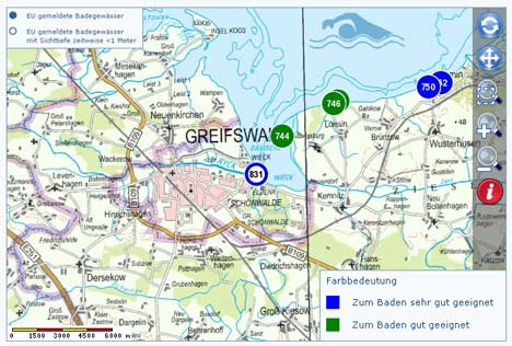 wasserqualität bodden interaktive badekarte mv