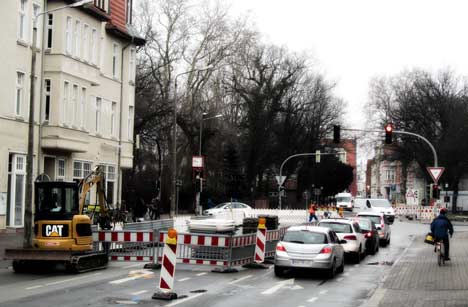 baustelle-guetzkower-bahnhofstrasse-greifswald468 Foto der Baustelle Gützkower Bahnhof Straße in Greifswald