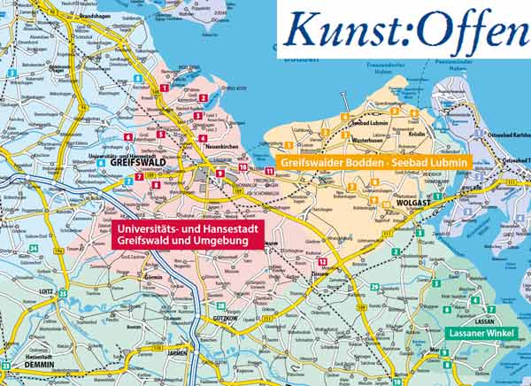 Kunst Offen Übersichtskarte Raum Greifswald