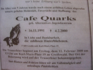 Flyer zum AJZ-Begr&auml;bnis